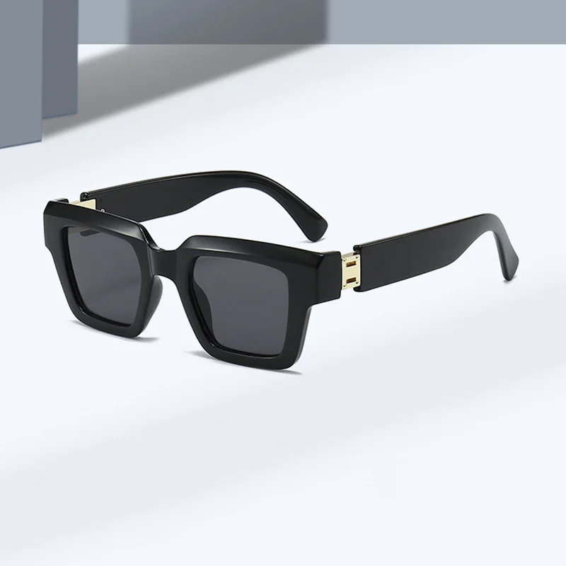 DL GLASSES square frame sun shades ink and marble patterned eyewear UV400 high-end trendy sunglasses 2024