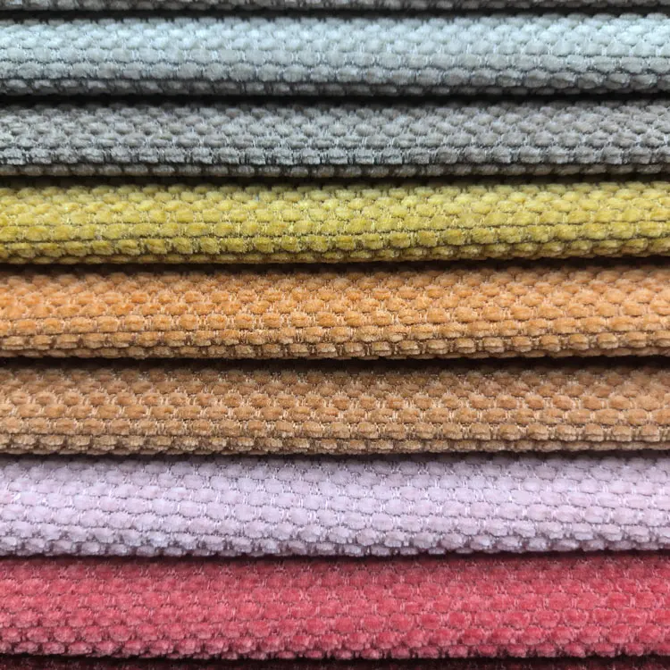 Home Textile Chenille Yarn 100% Polyester Velvet New Modern Chenille Beige Fabric Sofa Suite