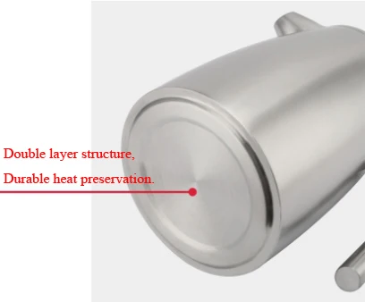 Morden Luxury Vacuum Metal Thickened Stainless Steel Coffee Maker Tea French Press Coffee Pot For Home Coffee Shop