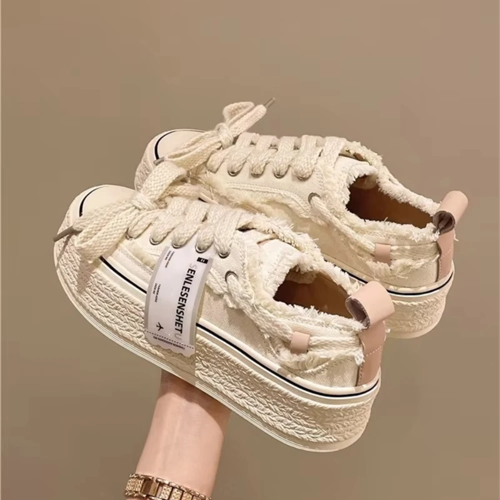 Factory Wholesale Canvas Trendy Shoes High Quality Shoes Women Casual Shoes For Women Vulcanized Platform Sneakers