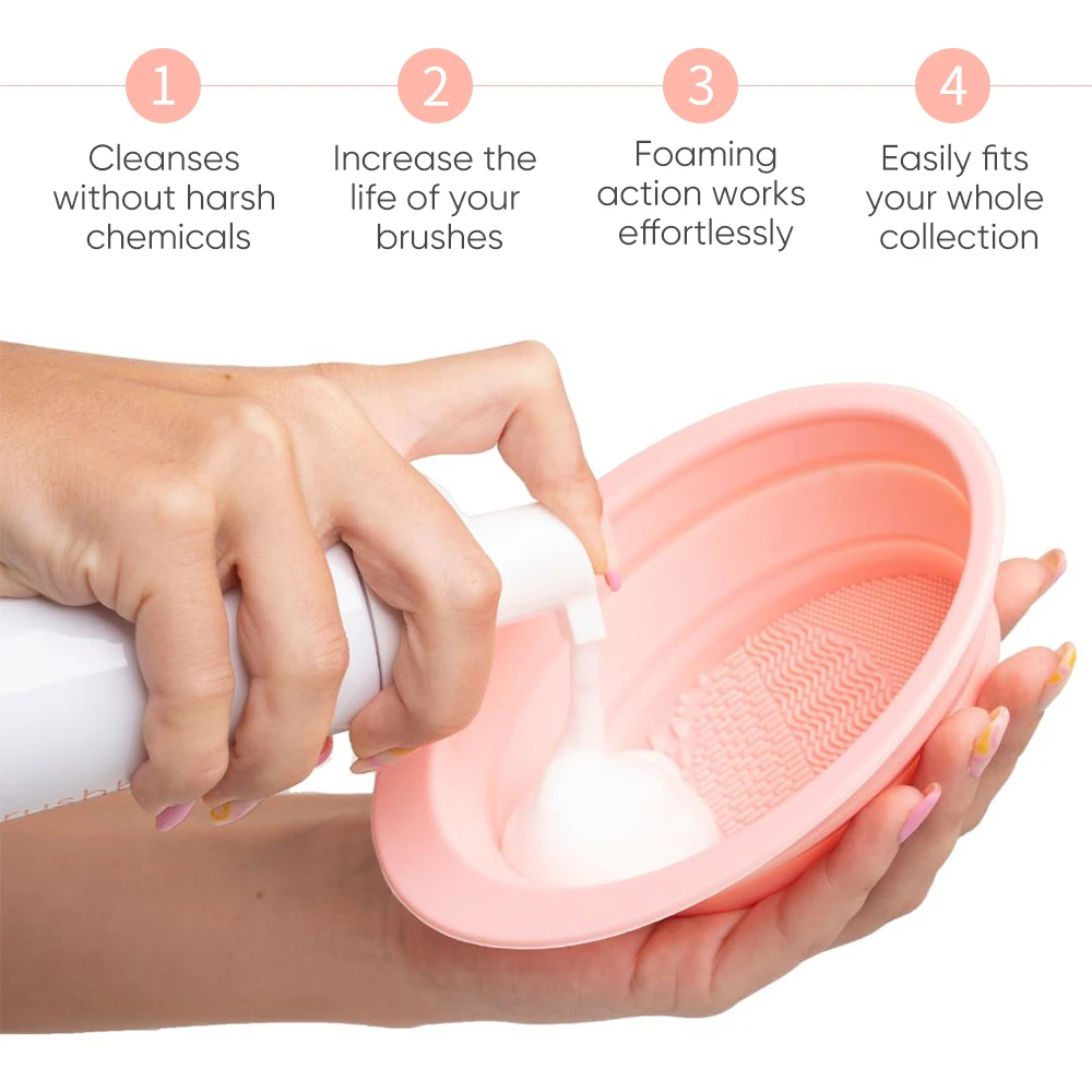 Oem 150ml Coconut Oil Removing Debris Breakdown Stubborn Makeup Brush Shampoo And Conditioning Foaming Makeup Brush Cleanser