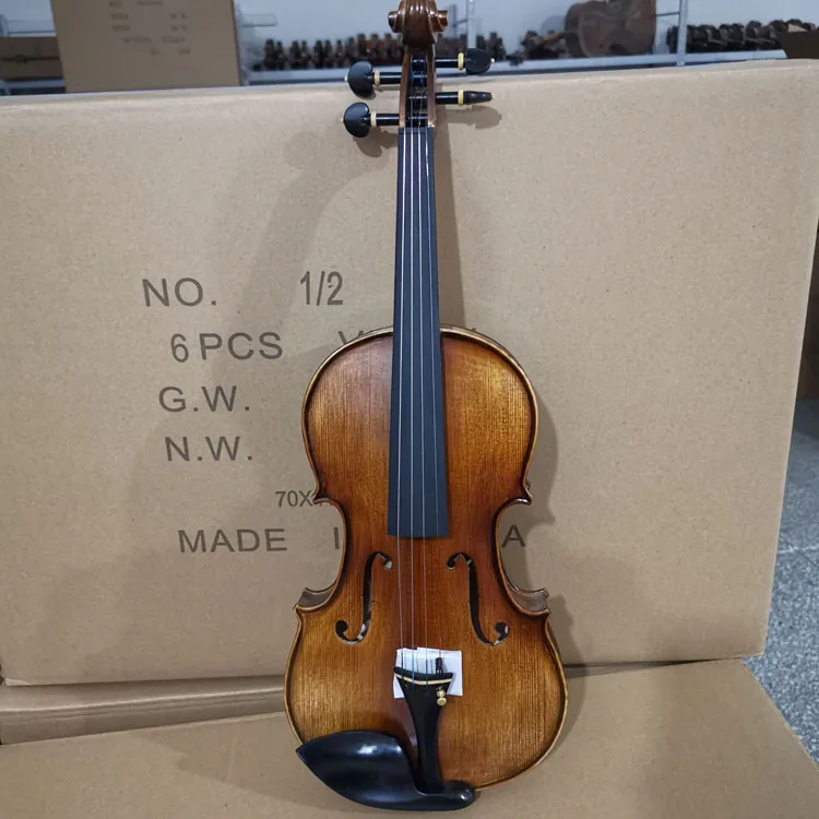 
Factory hot sale student solidwood violin for ebony pegs with high quality 