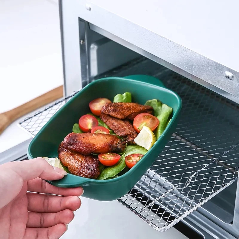 Недорогая Бытовая Посуда для выпечки разных цветов кухонная керамическая квадратная посуда