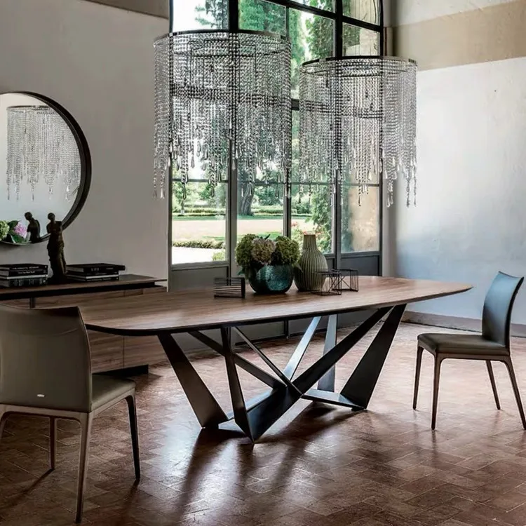 Rectangular Walnut Dining Table and Chairs Modern Nordic Furniture Solid Wood Dining Table Home Furniture Wooden 7 -15 Days 5pcs