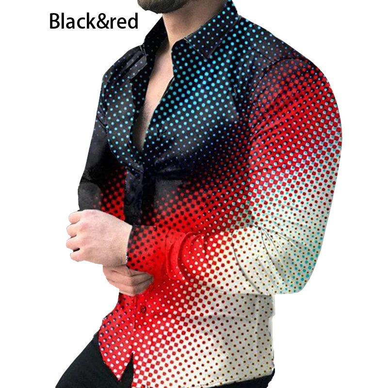 Wholesale customization Long sleeve lapel Single-breasted man flower shirt 3d print t shirt