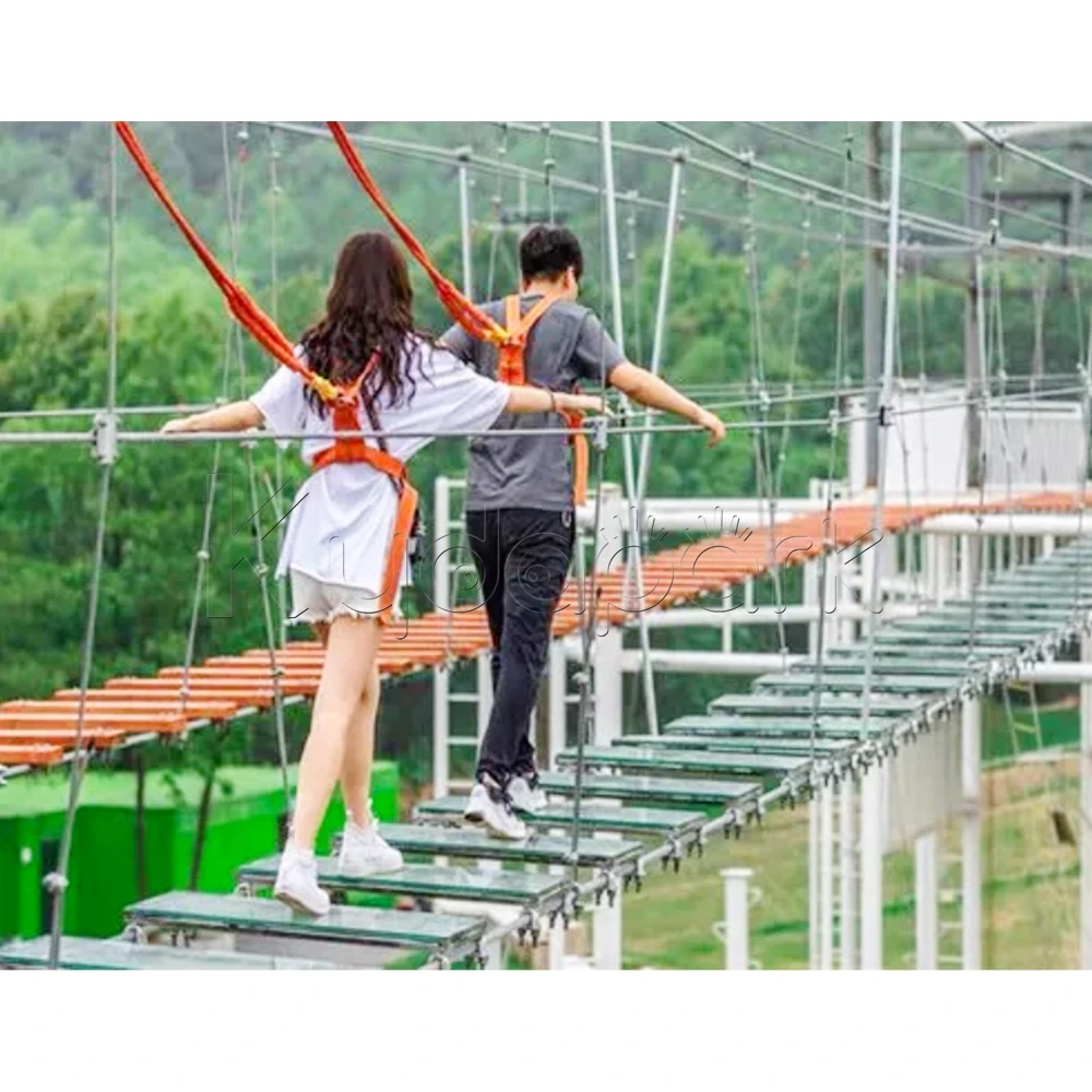 Incredibly steep tourist scenic spot adventure colorful suspension around the World thrilling buildings with a sky bridge