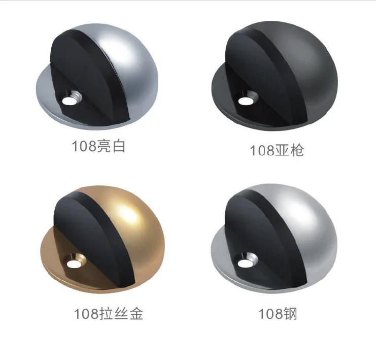 Home security hood door stopper horse hoof doorstop satin nickel half moon magnetic door stop