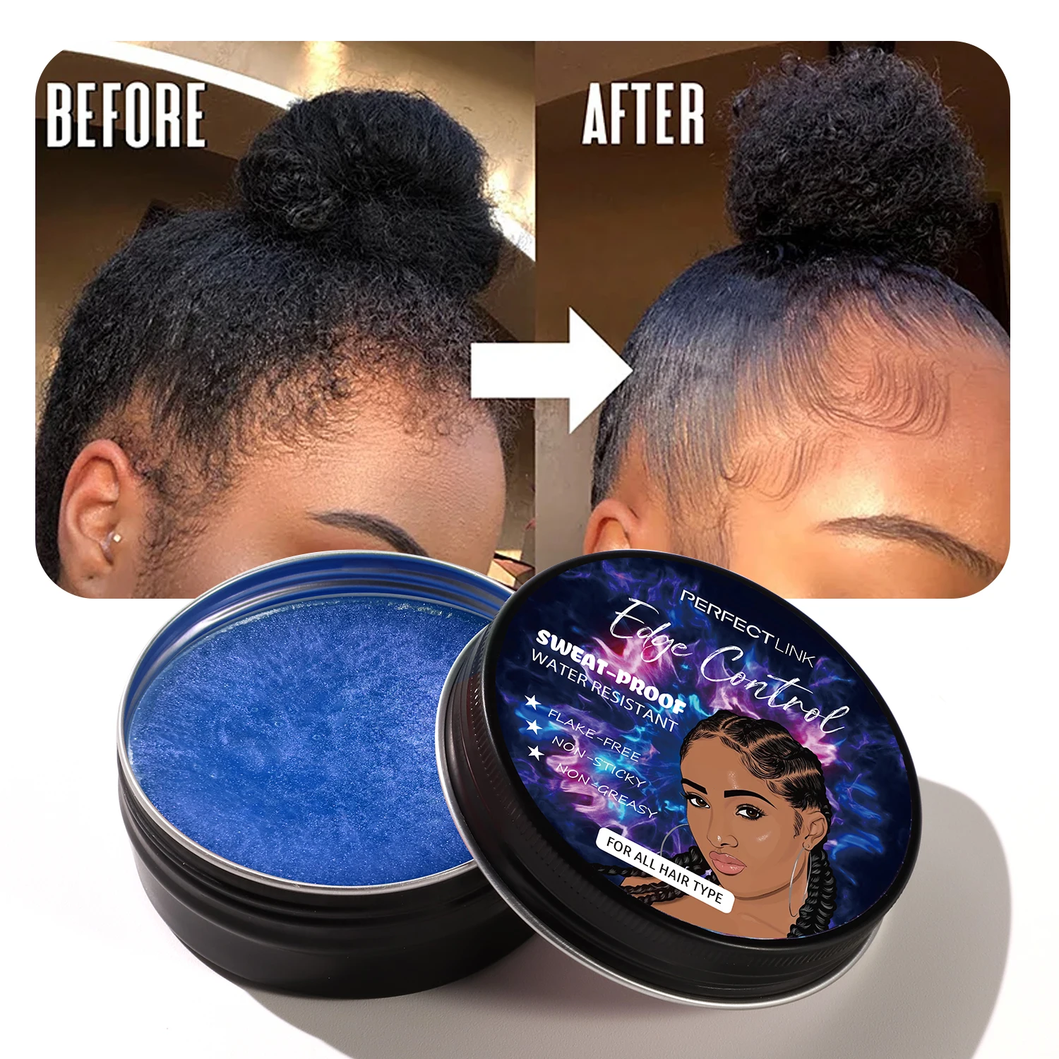 Hair styling pomade extreme strong hold water proof hard edge control beeswax edge control gel vendor private label