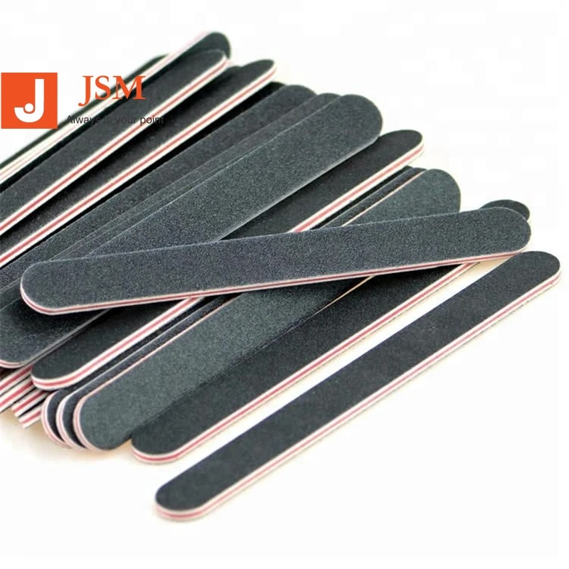 100/180 grit Sanding nail file Black Double Sided Straight Edge Stick File NF002