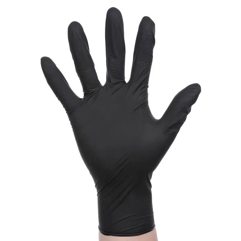 Factory hotsale Latex free  Breathable and good Elasticticy Black Nitrile Gloves