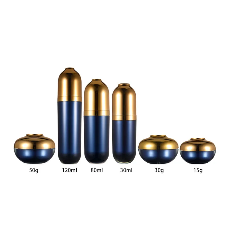 50ml 30ml 15ml  Gold Cosmetic Lotion Airless Acrylic Pump Bottle Vacuum Pump Bottles Makeup Cream Lotion packaging bottle