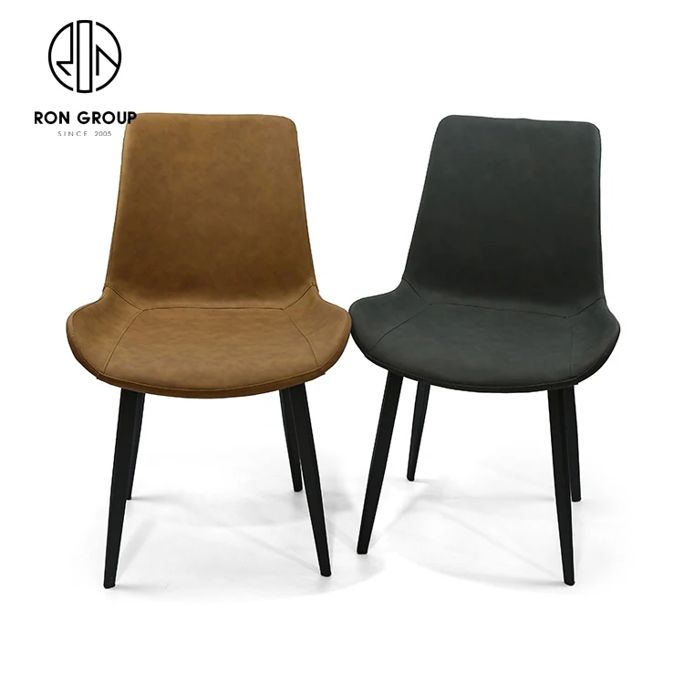 Leisure furniture luxury metal modern nordic cafe leather kitchen dining room dinning restaurant hotel living dining chairs