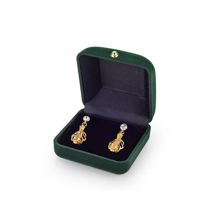 Factory wholesale atrovirens pearl necklace box velvet luxury  jewelry box