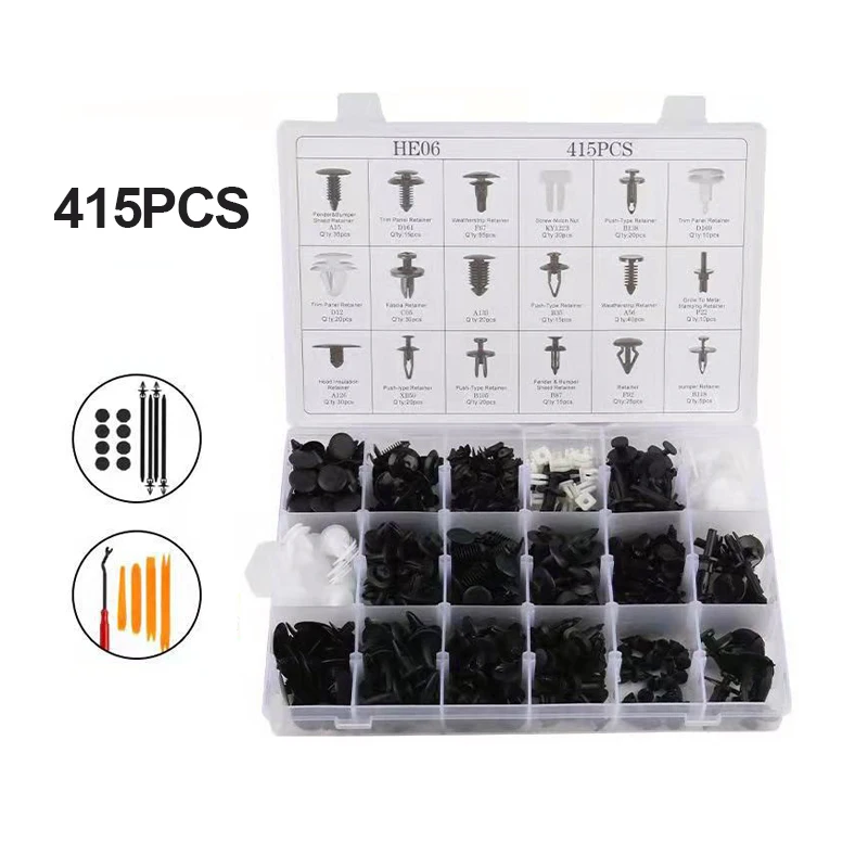 415 PCS Automotive Retainer Clips with Fastener Remover 18 Most Popular Sizes Nylon Car Clips Fasteners