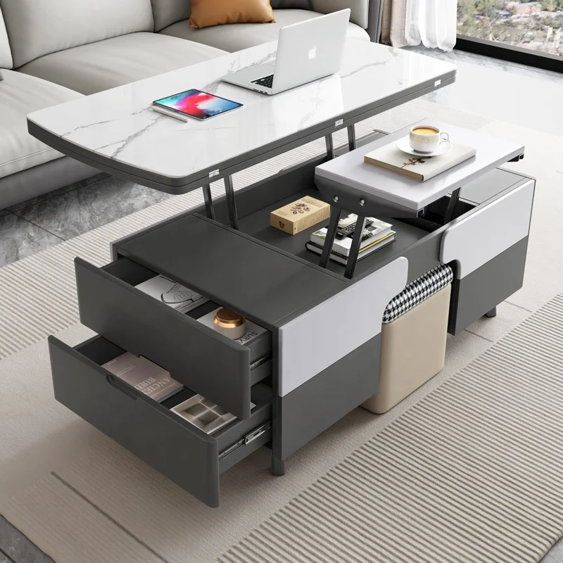 Современный Многофункциональный Складной подъемный журнальный столик для хранения в обеденном столе деревянный журнальный столик