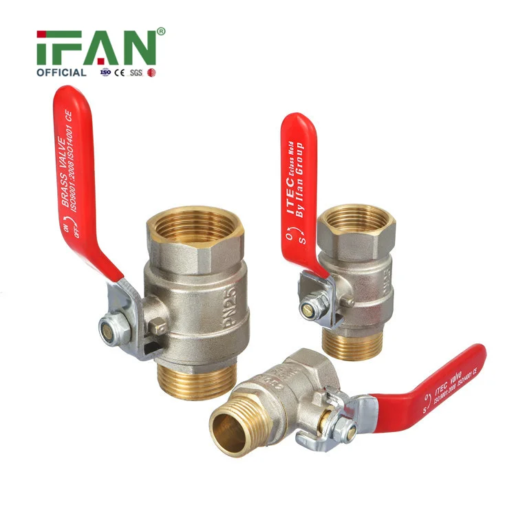 IFAN Control Water Gas Brass Body Ball Valve High Pressure Female Male Thread Ball Valve Brass