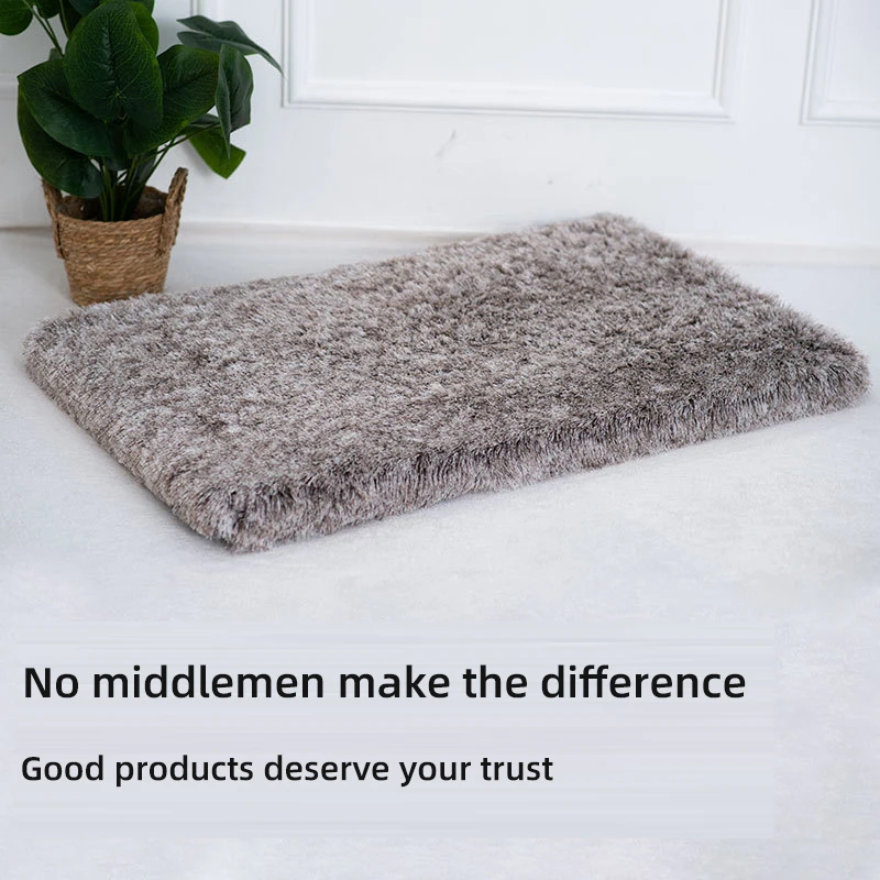 Plush Faux Fur Pet Cushion Memory Foam Dog Kennel Cat Four Season Mat Washable Removable Waterproof Customized Logo Picture 1pc