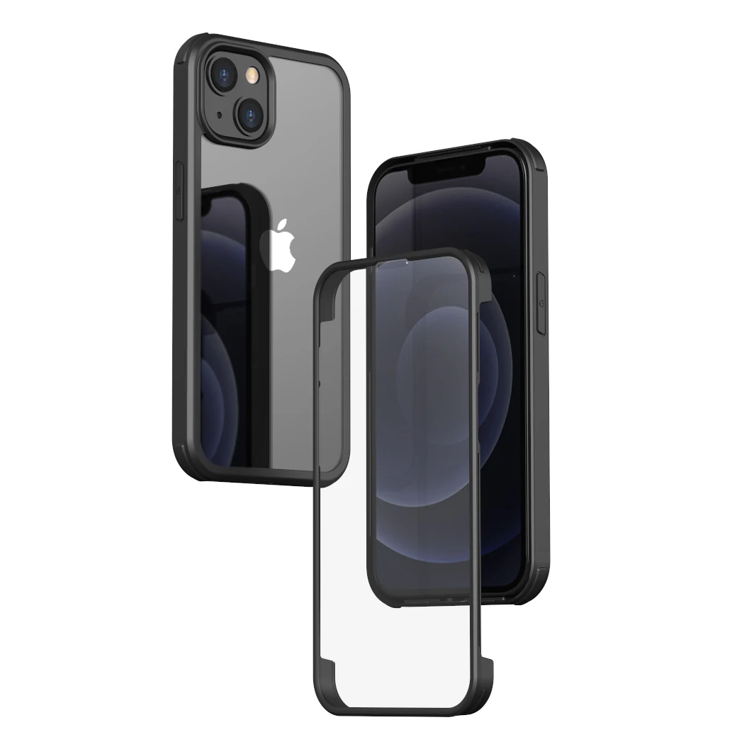 PRODA/AZEADA 360 Full Protective Military Tempered Glass Cover For iPhone 14 13 12 Mini Pro Max Transparent Phone Case