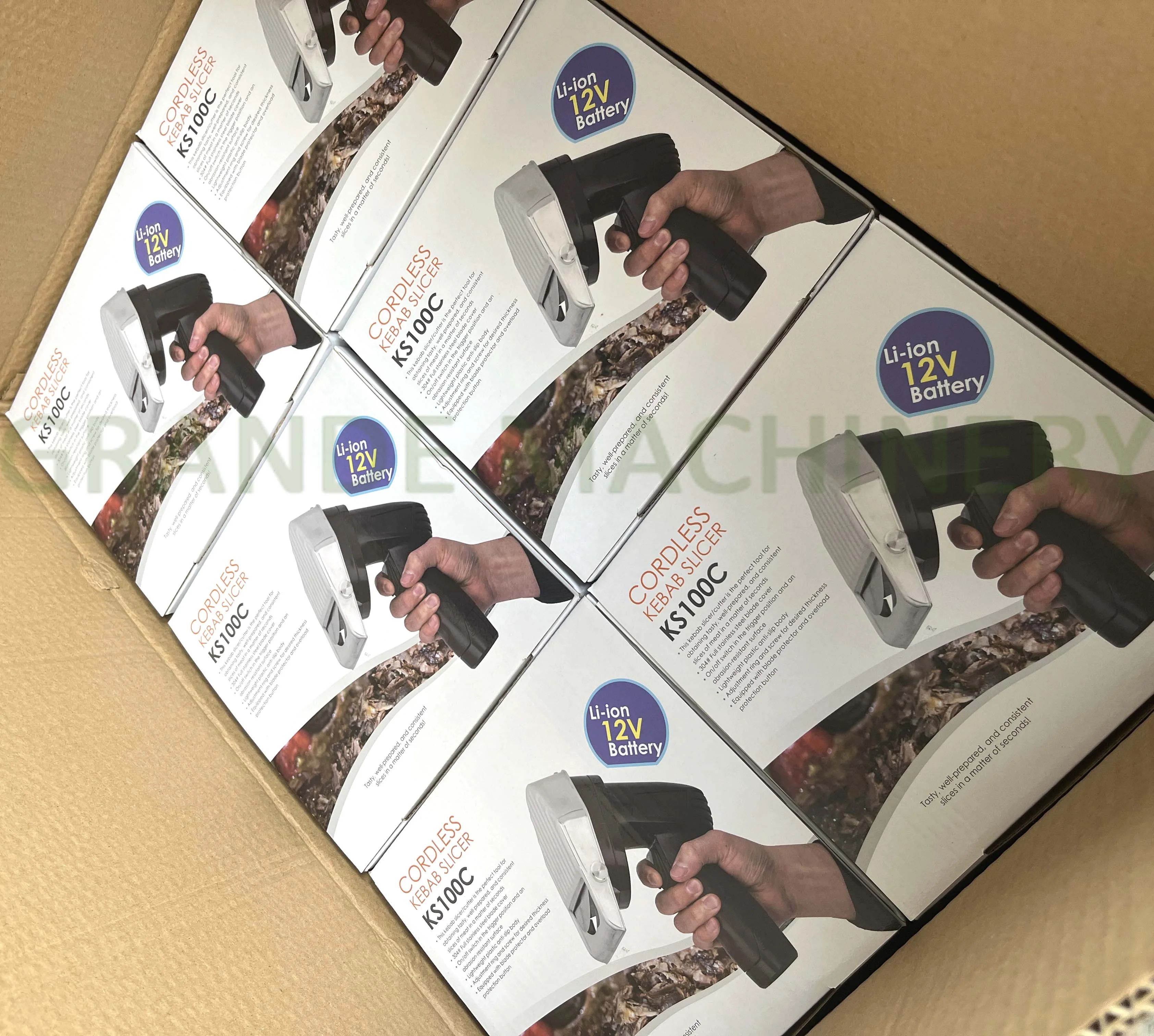 110V/220V Wireless Electric Knife Kebab Slicer Shawarma Doner Cutter Portable Two Batteries Doner Kebab Slicer 100C