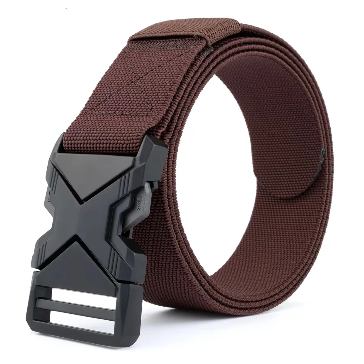 Tactical Belts Durable Nylon Adjustable Alloy Automatic Buckle Fabric Tactical Stretch Belt For Men