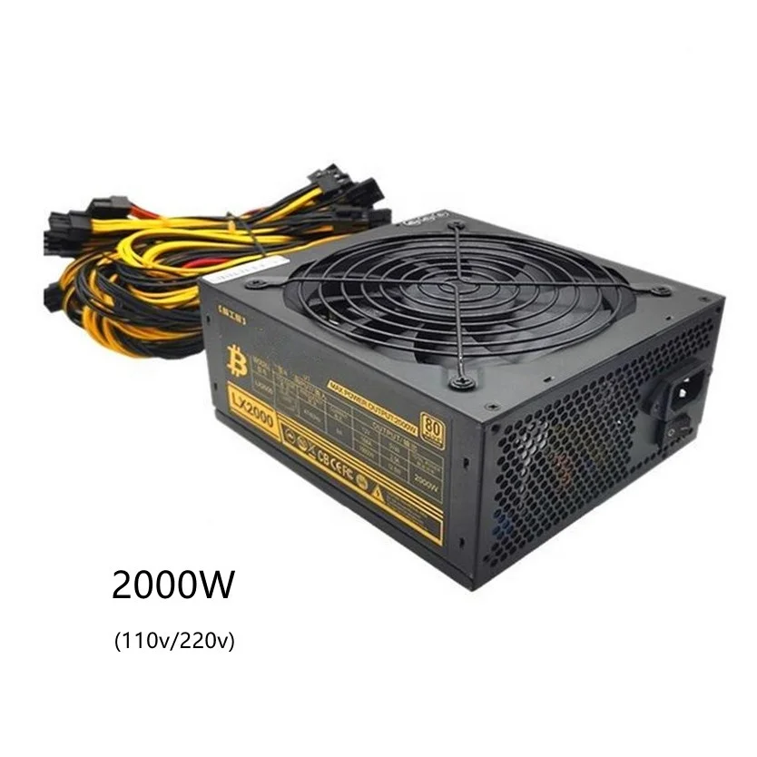 Блок питания ATX для ПК 1800 Вт 2000 поддержка 6 GPU 8