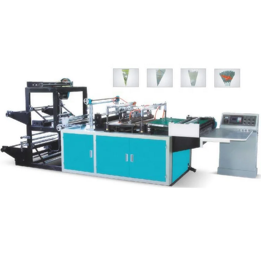 OPP PE BOPP Plastic Flower Bag Making Machine, Conical Flower Sleeve Making Machine