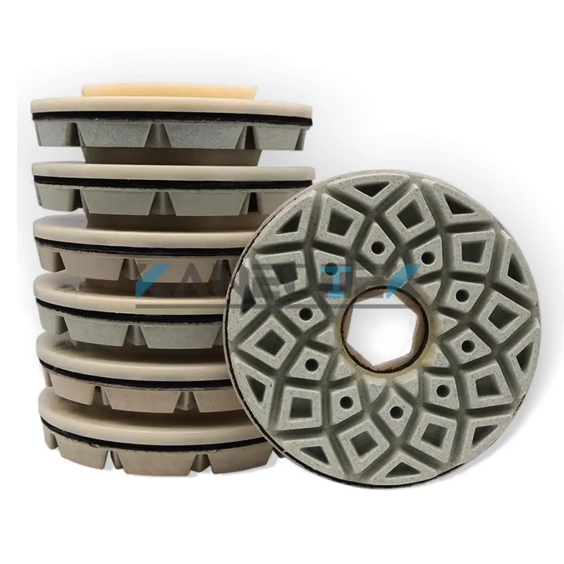 KANEOTEK 7-Step Diamond Snail Lock Edge Polishing Pads For Granite Marble Limestone Quartz Engineer Terrazzo Stone