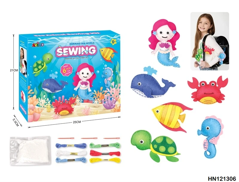 Wholesale DIY Felt Sewing Art Crafts Kits Woodland Forest Creature Plush Animal Shape for Kids Best Educational Toy Gift