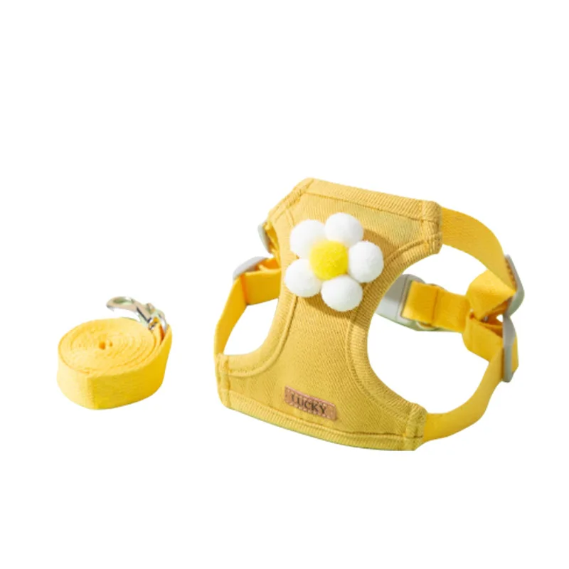 Soft Dog Harness Vest for small dogs puppy cats Cute Flower Vest Leash Pet Harness for outdoor