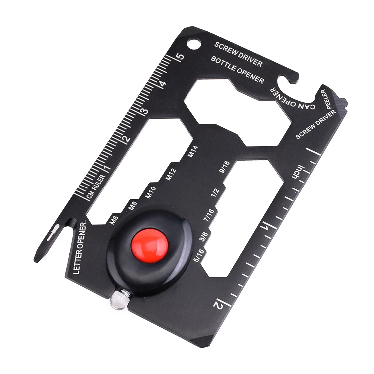 Popular 13 in 1 Pocket Bottle ABC Silica Gel Multiple Purpose Sized Tool Card LED Light Multi Credit Survival Tool Card