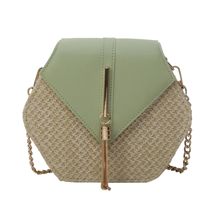 Ready to Ship Vine Woven Chain Messenger Bags For Women Tassel Cheap Women Bags Vacation Beach Birthday Gift Crossbody Bag