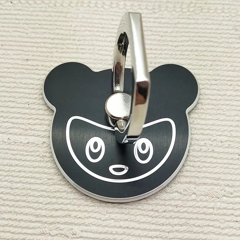 Popular fashion finger ring custom logo enamel metal holder for mobile