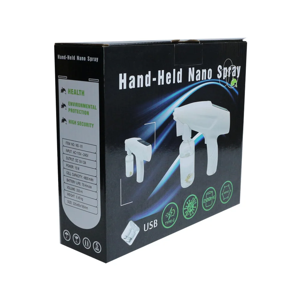 
Anti Backflow Wireless Fogger Cordless Blue Nano Spray Gun Rechargeable Disinfection Car Spray Fog Machine Christmas Gift 2021 