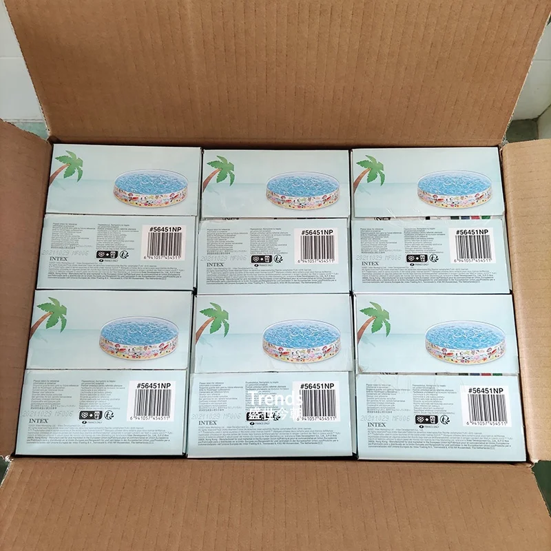 Intex 56451 5FT X 10IN Snapset Kids Plastic Swimming Pool with Prints of Under The Trees