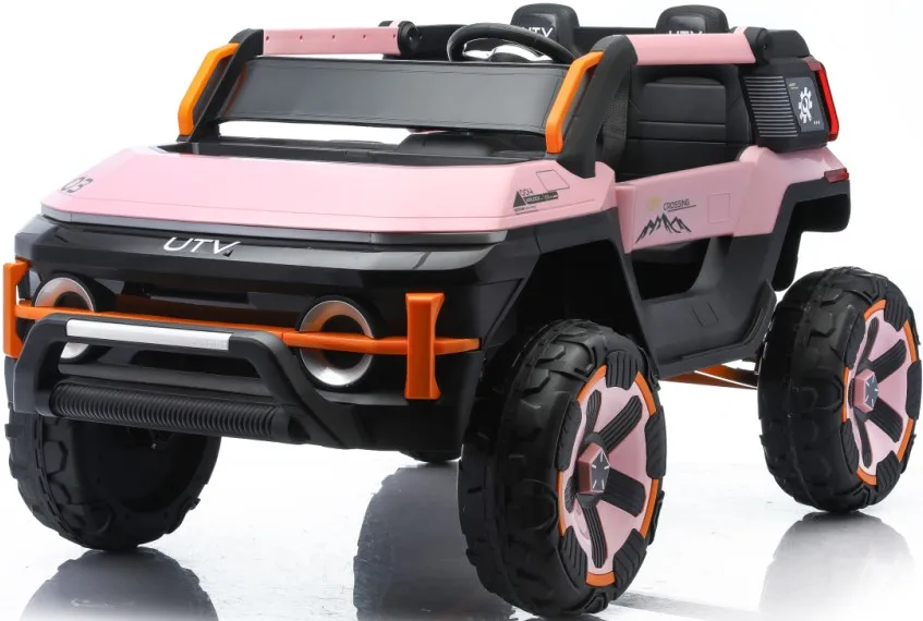 12V Kids Electric Ride on UTV Car Remote Control, 4WD 3-5km/H Max Speed, Bluetooth USB Music Player, 4 Wheels Suspension