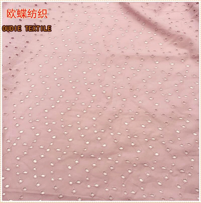 Chinese factories wholesale sell 100% cotton hollow out flower lace cotton embroidered fabric at a low price