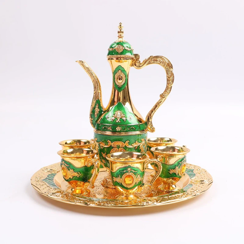 Nordic style Russian tall wine divider vintage court set wine glass alloy wine set