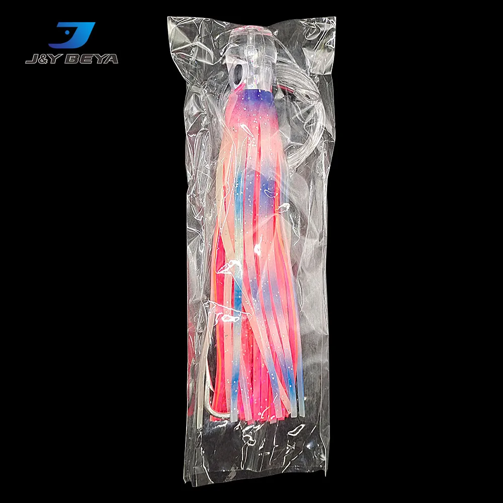 7.09 Inch 50g Resin Head Soft Octopus Skirt Bait Big Game Fishing Tuna Marlin Lure Rigged Trolling Lures For Wahoo Saltwater