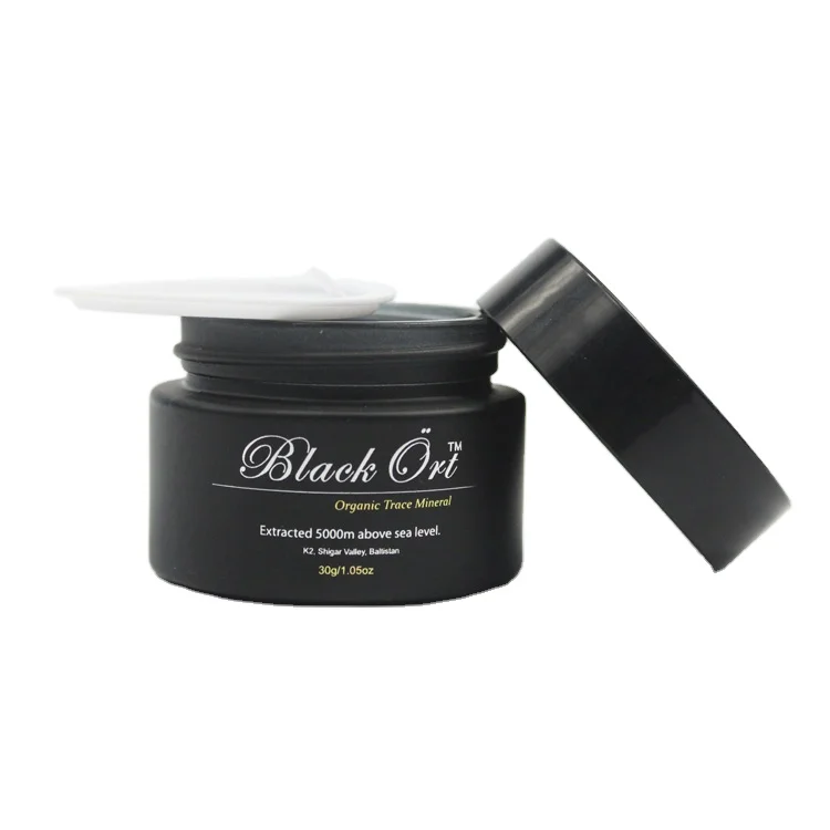 matte black cosmetic glass jars wholesale sunscreen glass cream jar 30g 50g 60g 100g with metal lids