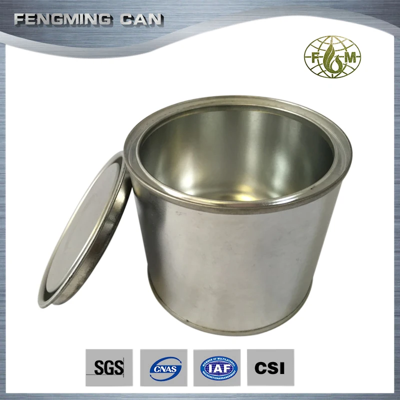 300ml round silver tin plate paint can with metal cover wholesale