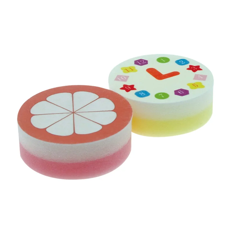Printed round fruit shape kitchenware cleaning sponge scourer