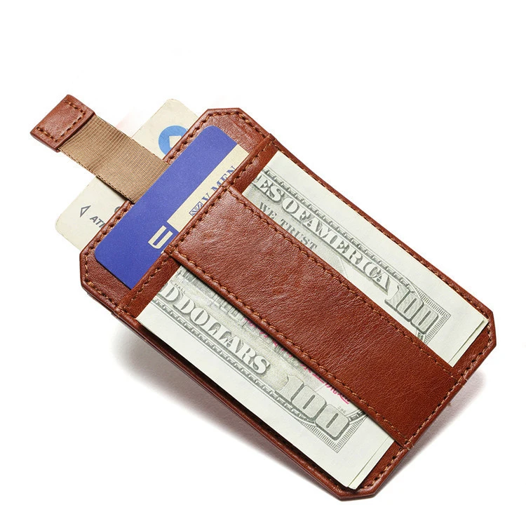 Wholesale rfid block mem credit card holder wallet pop up genuine leather cardholders