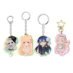 Wholesale custom flashing acrylic keychain Blank charm Cute plastic keychain