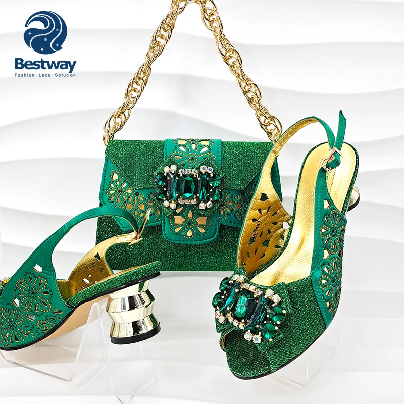 Bestway Latest African ladies Italian fashion women shoes and bags to match