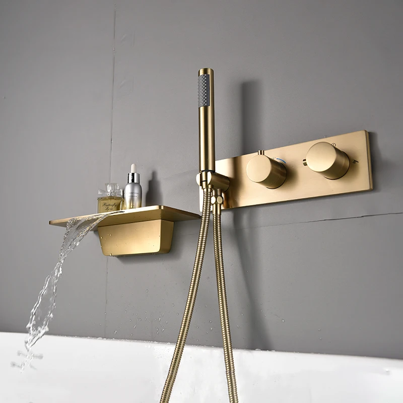Wall Mounted Bath Shower Mixers Waterfall For Bathtub Concealed Bath Shower