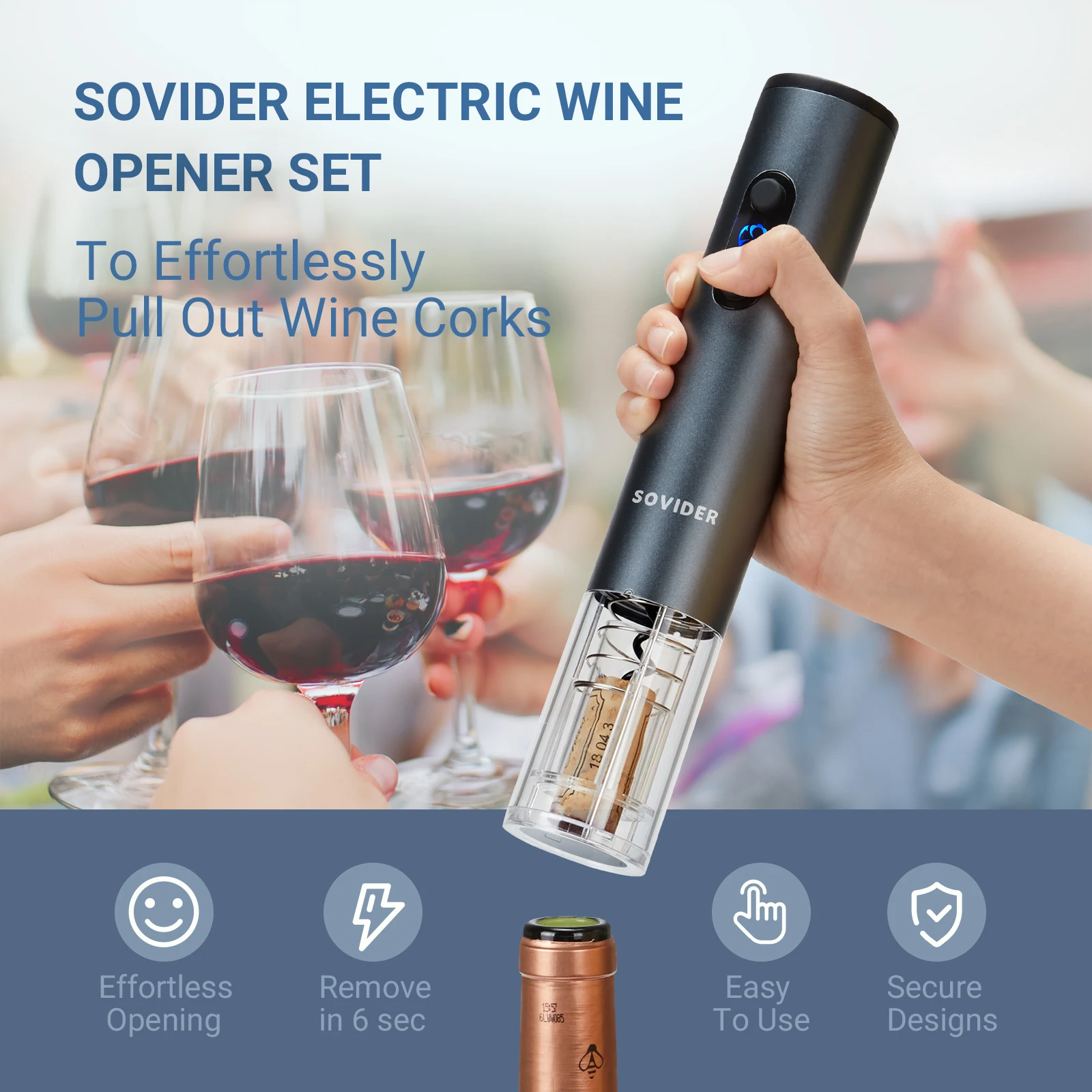 INKBIRD SWO-101 Электрический штопор открывалка для бутылок автоматический консервооткрыватель бутылки