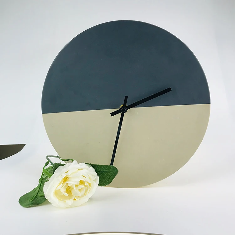 Wholesale home modern design colourful big round automatic image 3d digital/numerals analog mute Concrete decorative wall clock