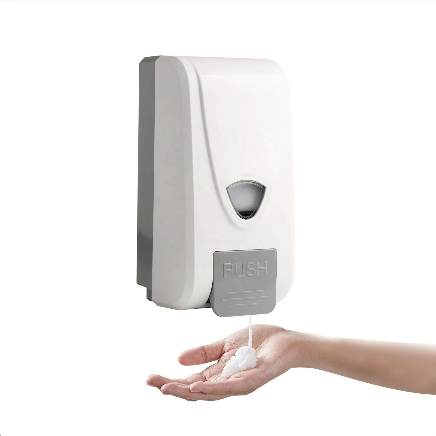 ABS Plastic Modern Style Wall-Mounted Hand Soap Dispenser Manual Working Foam Soap Feature for Home Use
