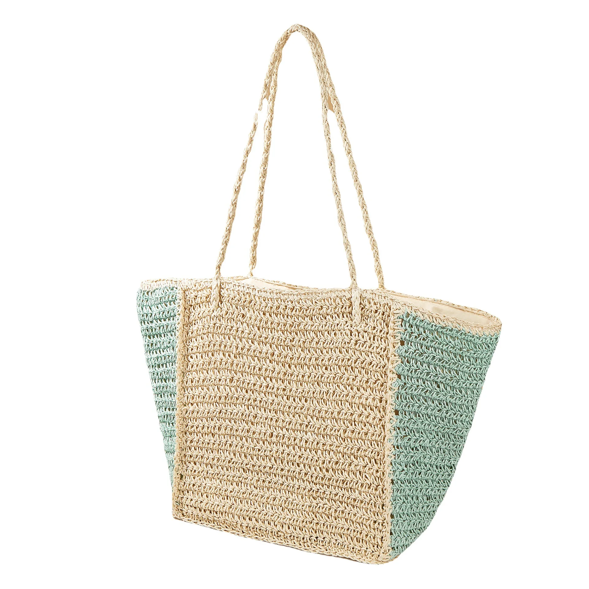 Straw Bag Summer Beach Bag Handbags for Women Paper Polyester Female Winter Fashion Bag Rafia Crochet Bag Summer 1pc/opp Bag