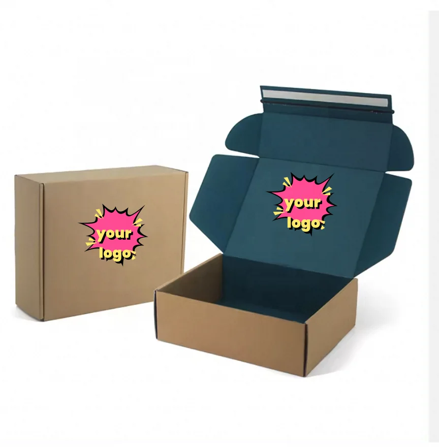 wholesale zipper packaging box corrugated box easy tear stripe custom packaging with logo clothing packaging custom mail box